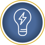 Icon showing light bulb with lightning bolt, representing utilities included amenity