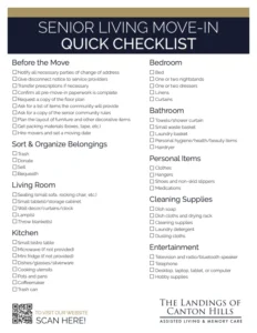 Senior Living Move-In Checklist