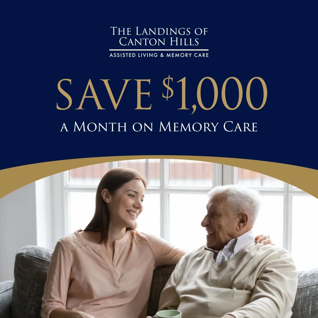Save $1,000 a month on memory care at The Landings of Canton Hills